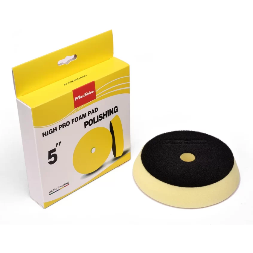 Maxshine High Pro Yellow Foam Polishing Pad - 5 Inch German Foam